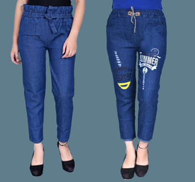 GLAMHOOD Slim Girls Blue Jeans(Pack of 2)
