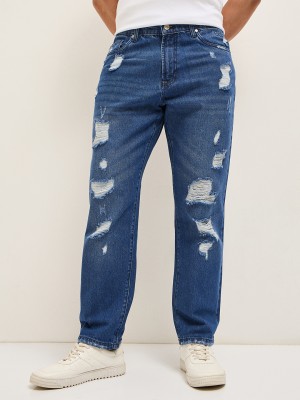 THE BEAR HOUSE Relaxed Fit Men Dark Blue Jeans