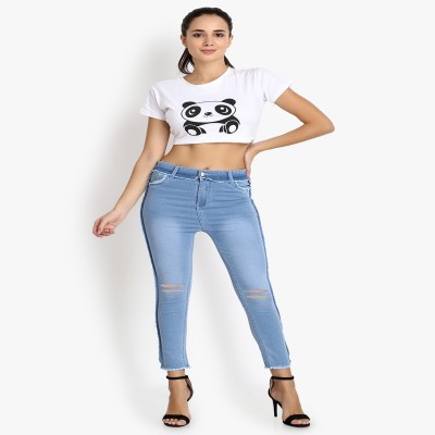 German Club Skinny Women Blue Jeans