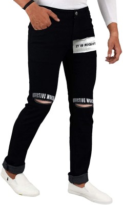 Star4well Slim Men Black, White Jeans