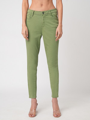 Kraus Jeans Women Olive High-Rise Skinny Jeans Skinny Women Light Green Jeans