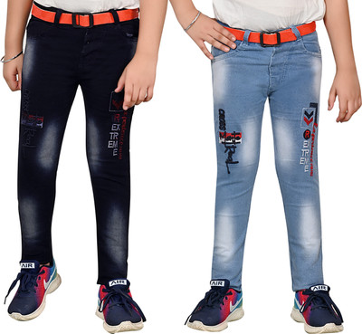 LAHSUAK Regular Boys Blue, Light Blue Jeans(Pack of 2)