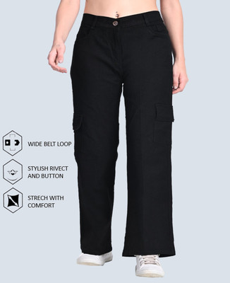 Flarex Boyfriend Women Black Jeans