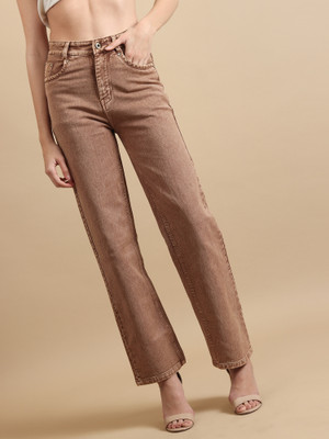 Crazeis Straight Fit Women Brown Jeans