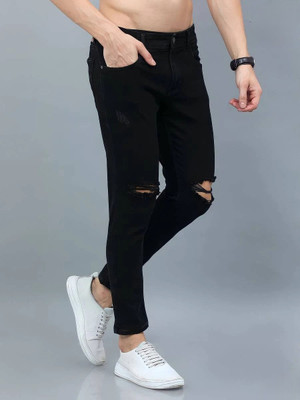 Creatywitty Slim Men Black Jeans