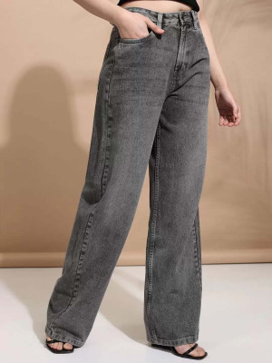 VK Fashion Loose Fit Women Grey Jeans