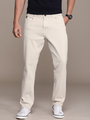 WROGN Relaxed Fit Men Beige Jeans