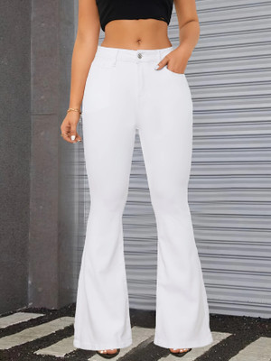 GLOBENAUT Boot-Leg Women White Jeans