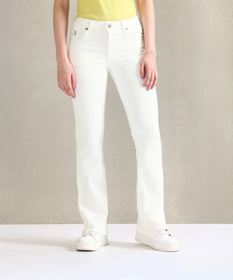 U.S. POLO ASSN. Boot-Leg Women White Jeans