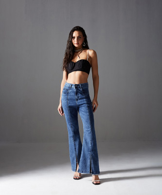 Miss Chase Boot-Leg Women Dark Blue Jeans