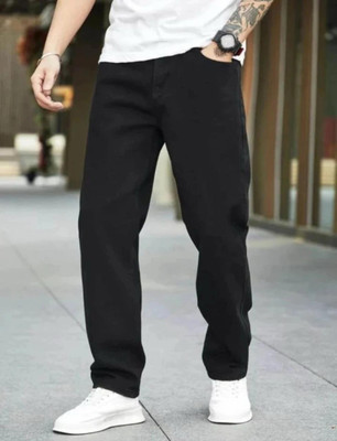 FLAYING Boyfriend Men Black Jeans