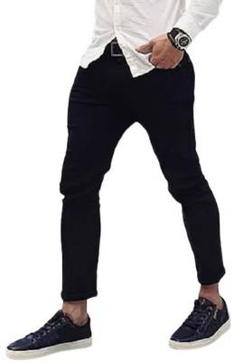 POKHINDA Skinny Men Black Jeans