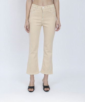 AngelFab Boot-Leg Women Beige Jeans