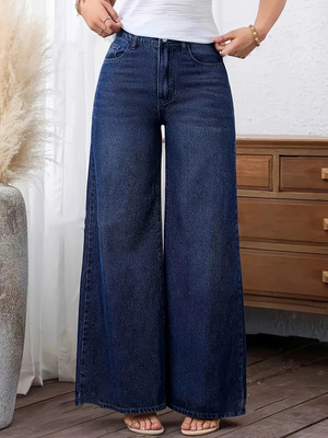 GLOBENAUT Loose Fit Women Dark Blue Jeans