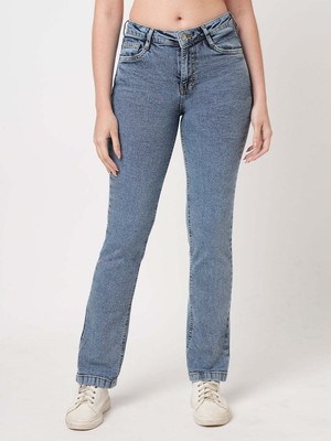 Kraus Jeans Women Blue High-Rise Slim Straight Fit Jeans Straight Fit Women Blue Jeans