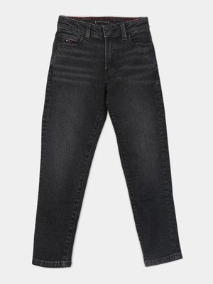 TOMMY HILFIGER Straight Fit Boys Black Jeans