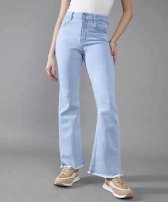 DOLCE CRUDO Boot-Leg Women Light Blue Jeans