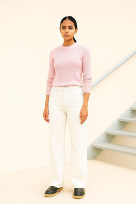 BLUELOCK Relaxed Fit Women White Jeans