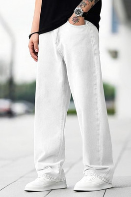 Maahit Loose Fit Men White Jeans