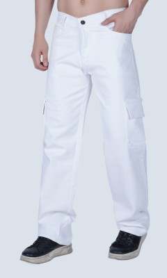 mevan Loose Fit Men White Jeans