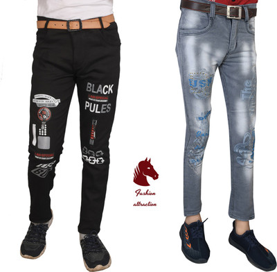 Fandom Collection Regular Boys Multicolor Jeans(Pack of 2)