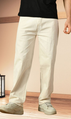 White leapard Regular Men Beige Jeans