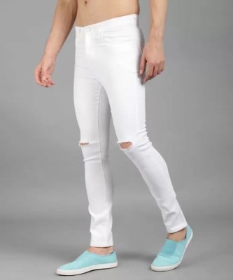 RusticBlooms Slim Men White Jeans