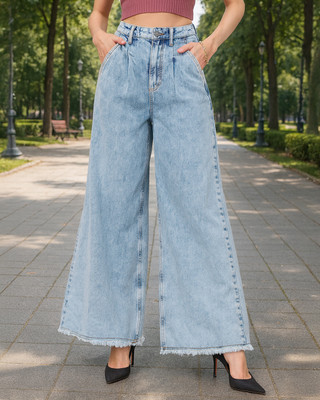 BEWAKOOF Flared Women Blue Jeans