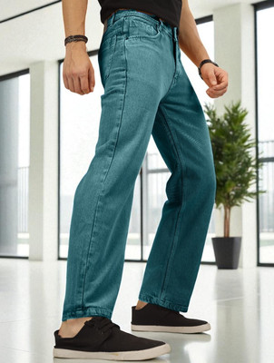 Plus91 Regular Men Green Jeans