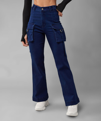 DOLCE CRUDO Boot-Leg Women Dark Blue Jeans