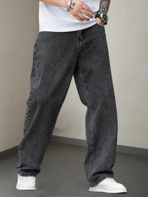 SHINIK Loose Fit Men Dark Grey Jeans