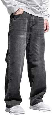 Playfeel Loose Fit Men Grey Jeans