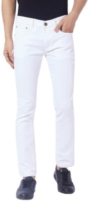 SRCLOTHING Slim Men White Jeans