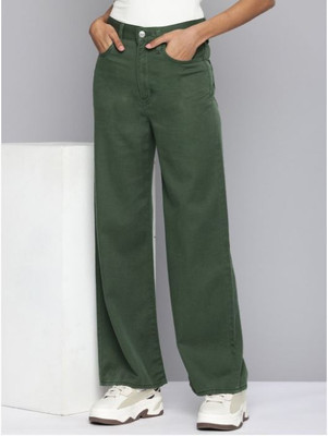 silver threads Straight Fit Women Dark Green Jeans
