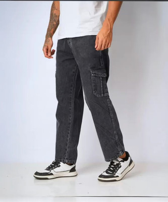 Playfeel Loose Fit Men Grey Jeans