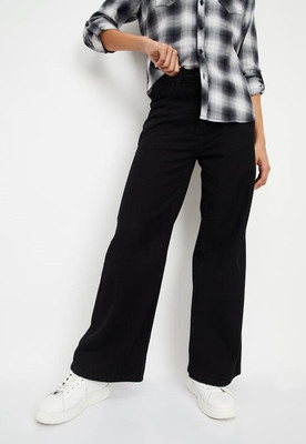 PINKLIT Loose Fit Women Black Jeans