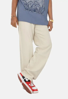 White leapard Loose Fit Men Beige Jeans