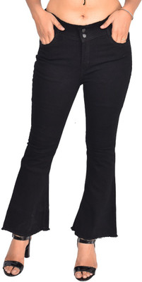 BuaGi Boot-Leg Women Black Jeans