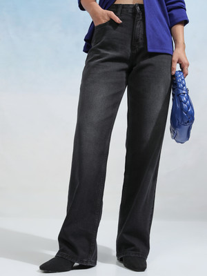 Tokyo Talkies Straight Fit Women Black Jeans