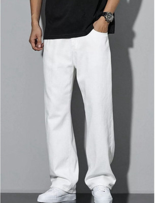 ChicCraze Creations Straight Fit Men White Jeans