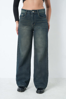 Defrost jeans Loose Fit Women Dark Green Jeans