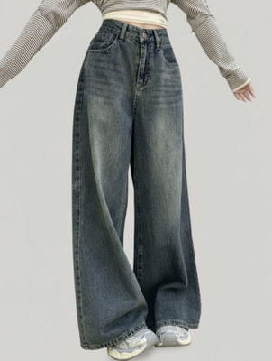 H&H Wide Leg Women Blue Jeans