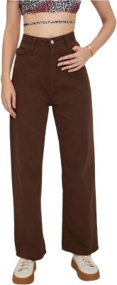 ZKSHOPY Boot-Leg Women Brown Jeans