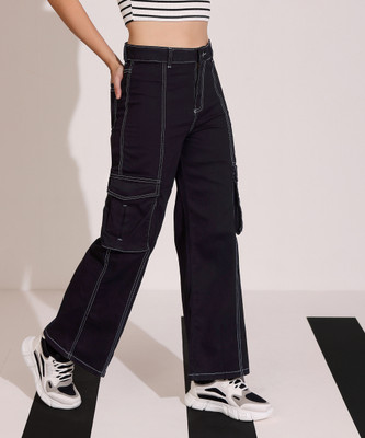 DOLCE CRUDO Relaxed Fit Women Black Jeans
