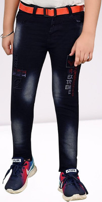 LAHSUAAK Regular Boys Dark Blue Jeans