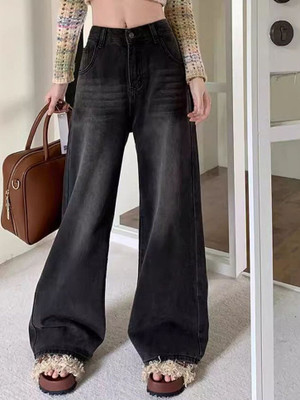 Kidoferia Relaxed Fit Women Black Jeans