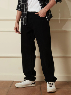 SHIMTEC Straight Fit Men Black Jeans