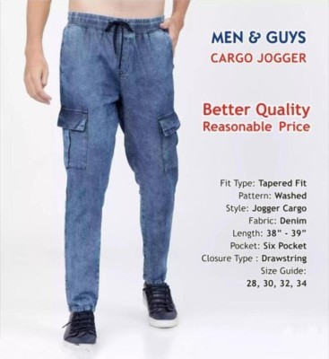 Emmy Word Jogger Fit Men Blue Jeans