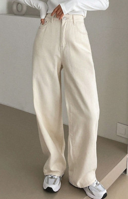 N J FASHION Relaxed Fit Women Beige Jeans