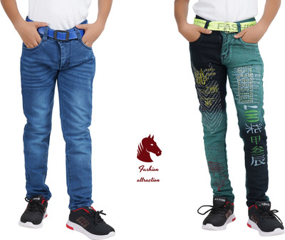 Fandom Collection Regular Boys Multicolor Jeans(Pack of 2)